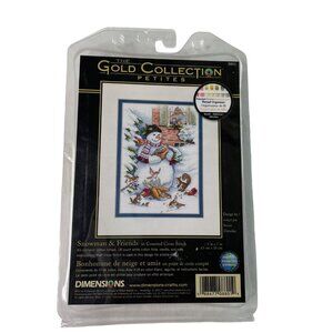 Dimensions Gold Collection Petites 8801, Snowman Friends Cross Stitch Kit 2007 u